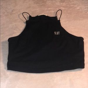 Pacsun black slay crop top